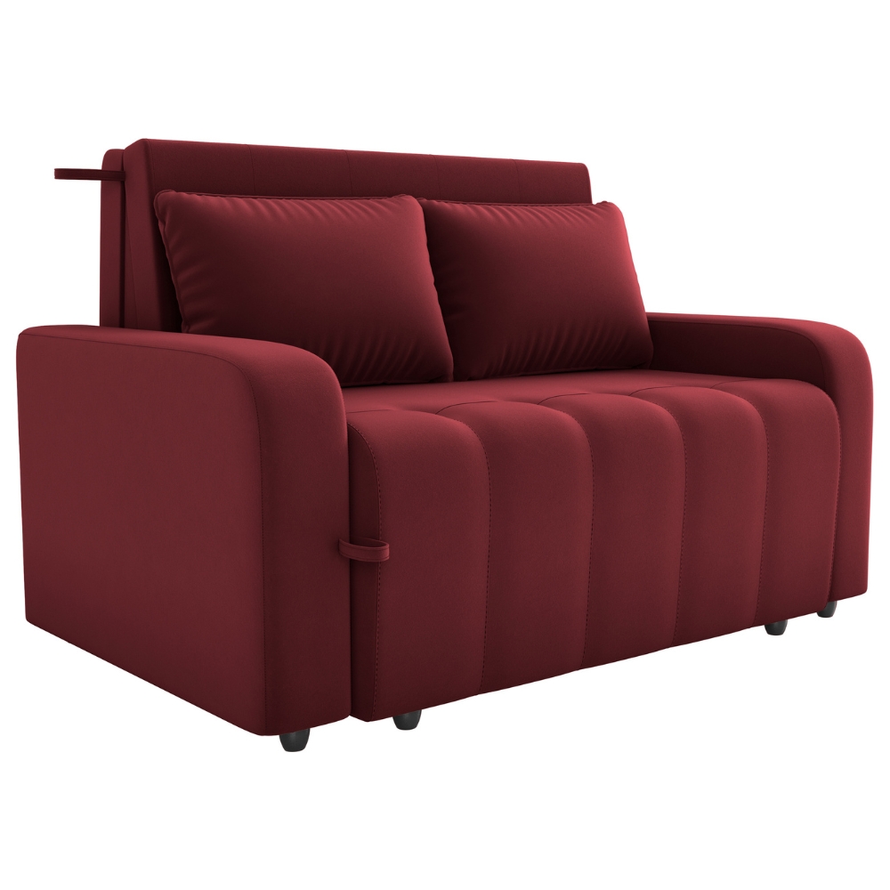 Sofa Cama 2 Lugares 138 cm Amora New Veludo E432 Vermelho Milani Store