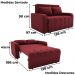 Sofa Cama 2 Lugares 138 cm Amora New Veludo E432 Vermelho Milani Store