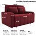 Sofa Cama 2 Lugares 138 cm Amora New Veludo E432 Vermelho Milani Store