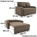 Sofa Cama 2 Lugares 138 cm Amora New Veludo E434 Marrom Claro Milani Store