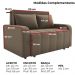 Sofa Cama 2 Lugares 138 cm Amora New Veludo E434 Marrom Claro Milani Store