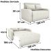 Sofa Cama 2 Lugares 138 cm Amora Tecido Boucle F492 Natural Milani Store