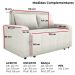Sofa Cama 2 Lugares 138 cm Amora Tecido Boucle F492 Natural Milani Store