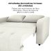 Sofa Cama 2 Lugares 138 cm Amora Tecido Boucle F492 Natural Milani Store