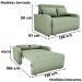 Sofa Cama 2 Lugares 138 cm Amora Tecido Boucle F494 Oliva Milani Store