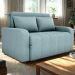 Sofa Cama 2 Lugares 138 cm Amora Tecido Boucle F495 Azul Milani Store