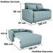 Sofa Cama 2 Lugares 138 cm Amora Tecido Boucle F495 Azul Milani Store