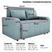 Sofa Cama 2 Lugares 138 cm Amora Tecido Boucle F495 Azul Milani Store