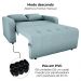 Sofa Cama 2 Lugares 138 cm Amora Tecido Boucle F495 Azul Milani Store