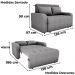 Sofa Cama 2 Lugares 138 cm Amora Tecido Boucle F497 Cinza Milani Store