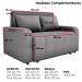 Sofa Cama 2 Lugares 138 cm Amora Tecido Boucle F497 Cinza Milani Store