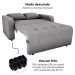 Sofa Cama 2 Lugares 138 cm Amora Tecido Boucle F497 Cinza Milani Store