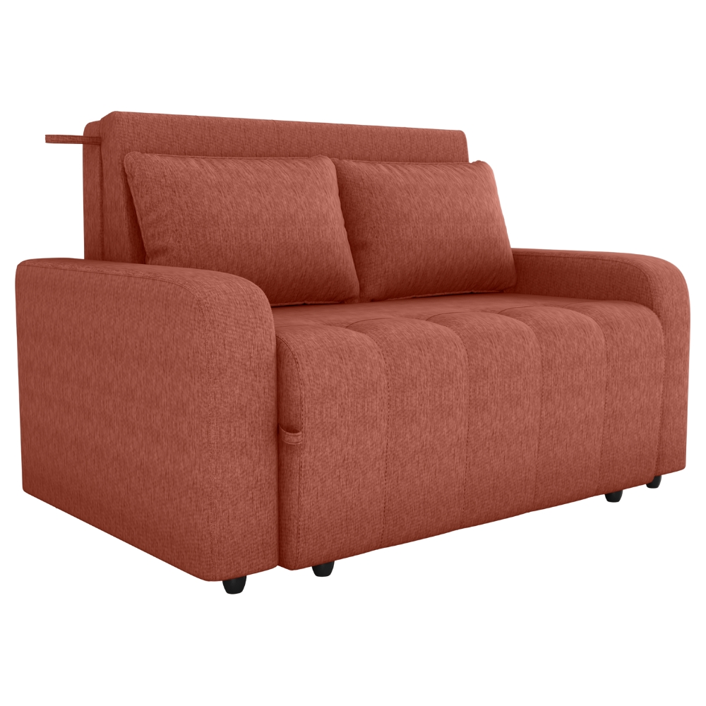 Sofa Cama 2 Lugares 138 cm Amora Tecido Pompeia G500 Terracota Milani Store