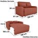 Sofa Cama 2 Lugares 138 cm Amora Tecido Pompeia G500 Terracota Milani Store