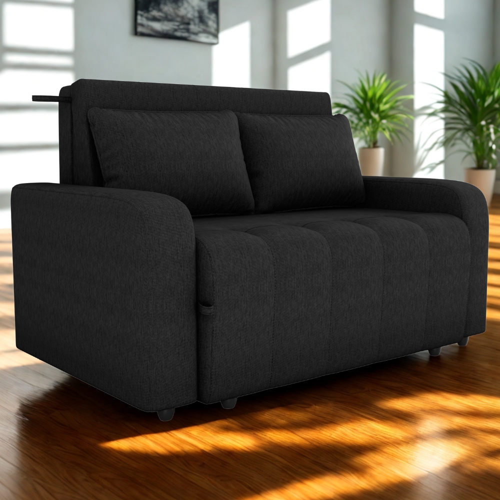 Sofa Cama 2 Lugares 138 cm Amora Tecido Pompeia G501 Chumbo Milani Store