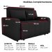 Sofa Cama 2 Lugares 138 cm Amora Tecido Pompeia G501 Chumbo Milani Store