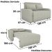 Sofa Cama 2 Lugares 138 cm Amora Tecido Pompeia G504 Bege Milani Store