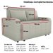 Sofa Cama 2 Lugares 138 cm Amora Tecido Pompeia G504 Bege Milani Store