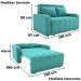 Sofa Cama 2 Lugares 138 cm Amora Veludo Deluxe Sofistic Verde Milani Store