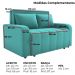 Sofa Cama 2 Lugares 138 cm Amora Veludo Deluxe Sofistic Verde Milani Store