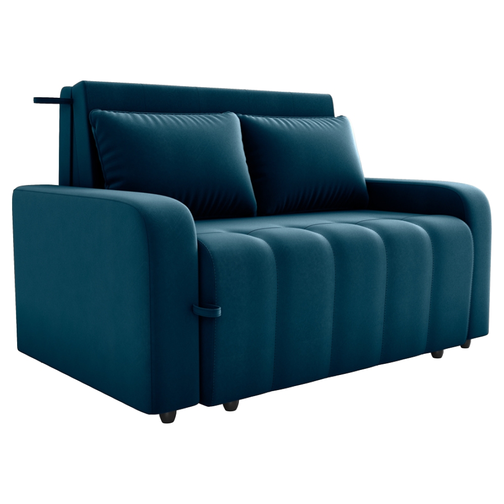 Sofa Cama 2 Lugares 138 cm Amora Veludo Maserati Azul Milani Store