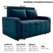 Sofa Cama 2 Lugares 138 cm Amora Veludo Maserati Azul Milani Store