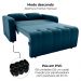 Sofa Cama 2 Lugares 138 cm Amora Veludo Maserati Azul Milani Store