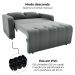 Sofa Cama 2 Lugares 138 cm Amora Veludo Maserati Chumbo Milani Store