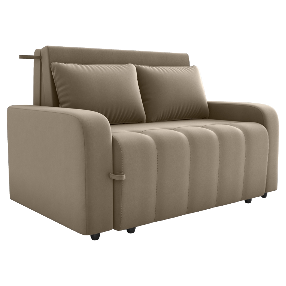 Sofa Cama 2 Lugares 138 cm Amora Veludo Maserati Marrom Claro Milani Store