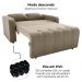 Sofa Cama 2 Lugares 138 cm Amora Veludo Maserati Marrom Claro Milani Store