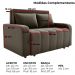 Sofa Cama 2 Lugares 138 cm Amora Veludo Maserati Marrom Milani Store