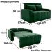 Sofa Cama 2 Lugares 138 cm Amora Veludo Maserati Verde Milani Store