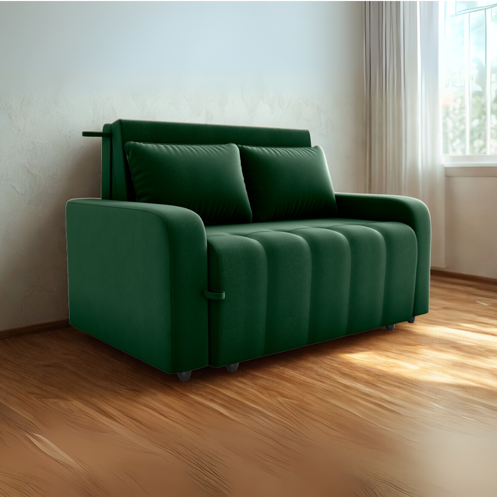 Sofa Cama 2 Lugares 138 cm Amora Veludo Maserati Verde Milani Store