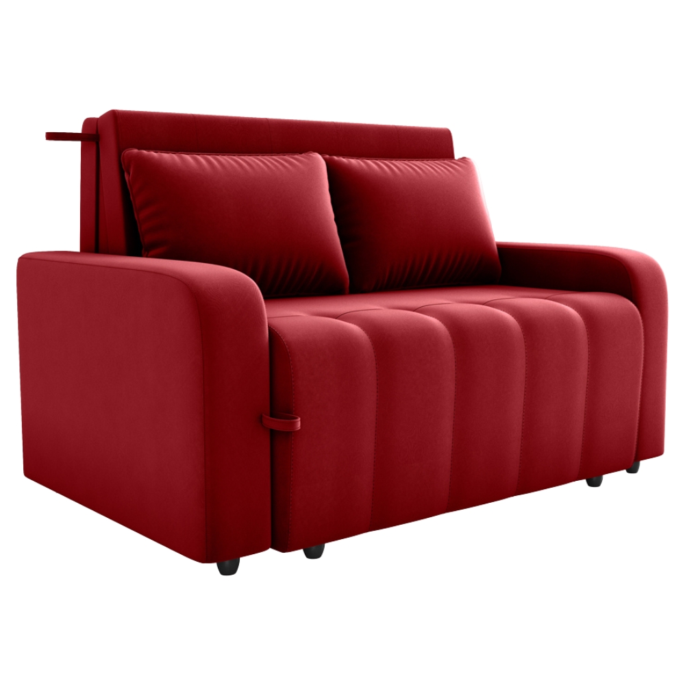Sofa Cama 2 Lugares 138 cm Amora Veludo Maserati Vermelho Milani Store