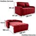 Sofa Cama 2 Lugares 138 cm Amora Veludo Maserati Vermelho Milani Store