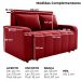 Sofa Cama 2 Lugares 138 cm Amora Veludo Maserati Vermelho Milani Store