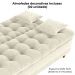 Sofa Cama 2 Lugares 185 cm Duda Tecido Boucle F492 Natural Milani Store