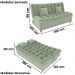 Sofa Cama 2 Lugares 185 cm Duda Tecido Boucle F494 Oliva Milani Store