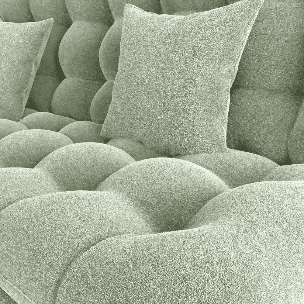Sofa Cama 2 Lugares 185 cm Duda Tecido Boucle F494 Oliva Milani Store