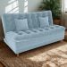 Sofa Cama 2 Lugares 185 cm Duda Tecido Boucle F495 Azul Milani Store
