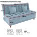 Sofa Cama 2 Lugares 185 cm Duda Tecido Boucle F495 Azul Milani Store