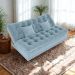 Sofa Cama 2 Lugares 185 cm Duda Tecido Boucle F495 Azul Milani Store