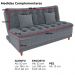 Sofa Cama 2 Lugares 185 cm Duda Tecido Boucle F497 Cinza Milani Store