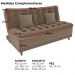 Sofa Cama 2 Lugares 185 cm Duda Tecido Boucle F498 Marrom Milani Store