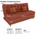 Sofa Cama 2 Lugares 185 cm Duda Tecido Pompeia G500 Terracota Milani Store