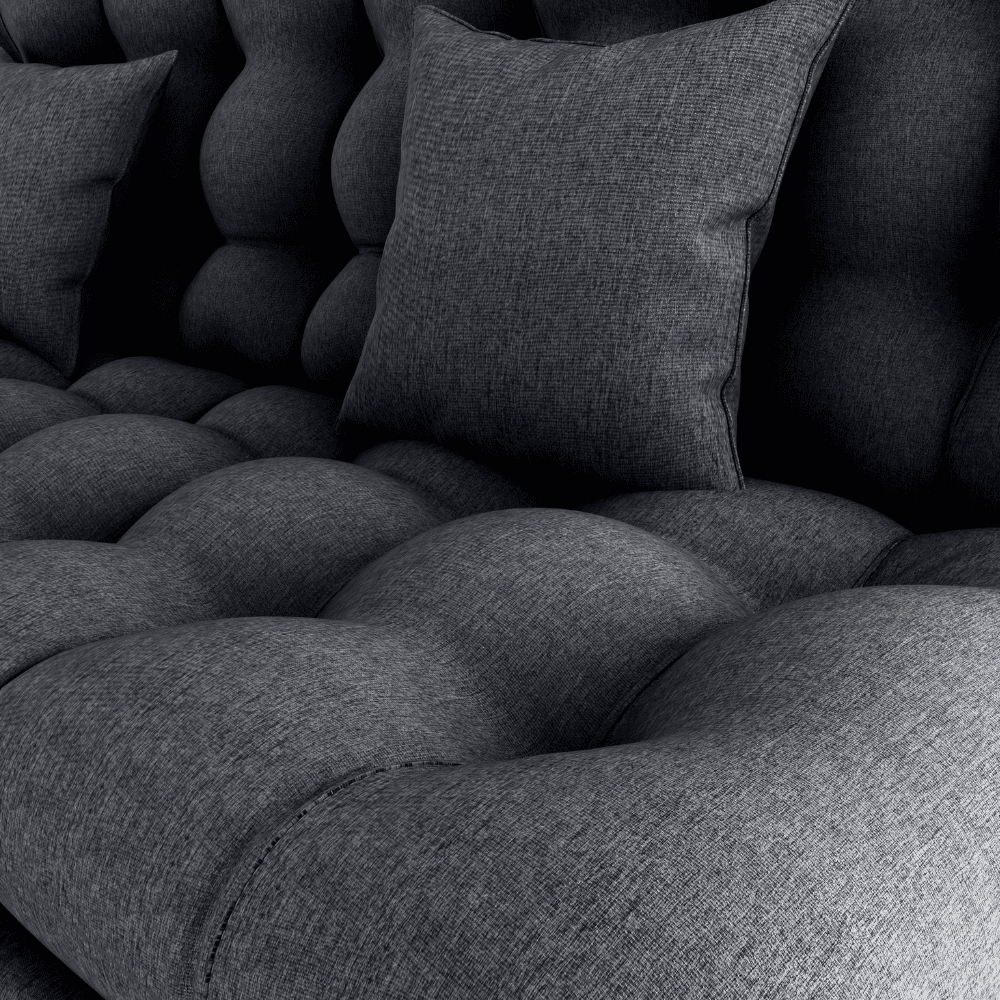 Sofa Cama 2 Lugares 185 cm Duda Tecido Pompeia G501 Chumbo Milani Store