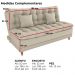 Sofa Cama 2 Lugares 185 cm Duda Tecido Pompeia G504 Bege Milani Store