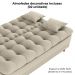 Sofa Cama 2 Lugares 185 cm Duda Tecido Pompeia G504 Bege Milani Store