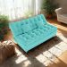 Sofa Cama 2 Lugares 185 cm Duda Veludo Deluxe Sofistc Verde Milani Store