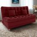 Sofa Cama 2 Lugares 185 cm Duda Veludo E432 Vermelho Milani Store